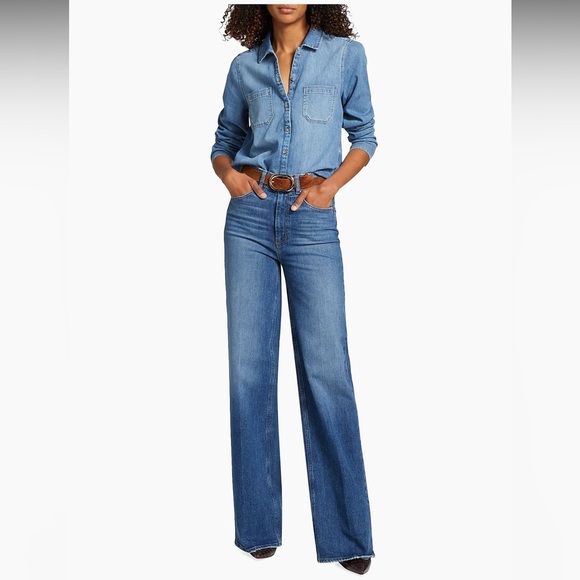 PAIGE Denim - PAIGE Sasha High-Rise Stretch Wide-Leg Jeans Sz 27
